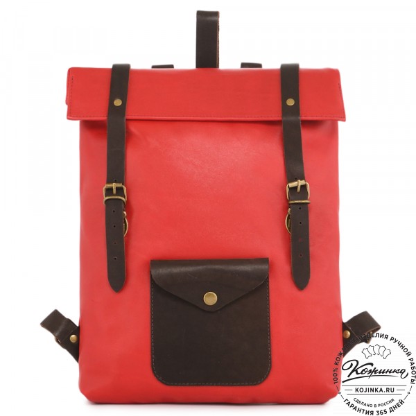 Кожаный рюкзак "Vogue" (красный) . фото 1